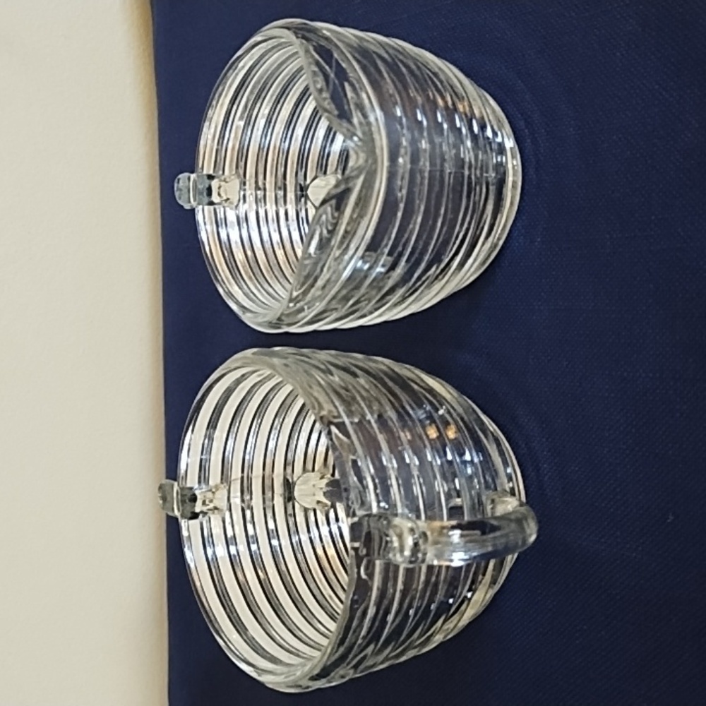 ANCHOR HOCKING MANHATTAN CLEAR GLASS CREAMER & SUGAR BOWL - Picture 2 of 10